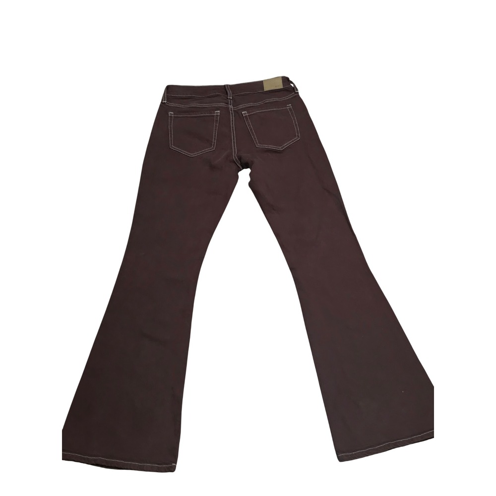 Aeropostale Womens Low Rise Flare Jeans Burgundy Brown Contrast Stitch 4R NEW - Picture 2 of 14